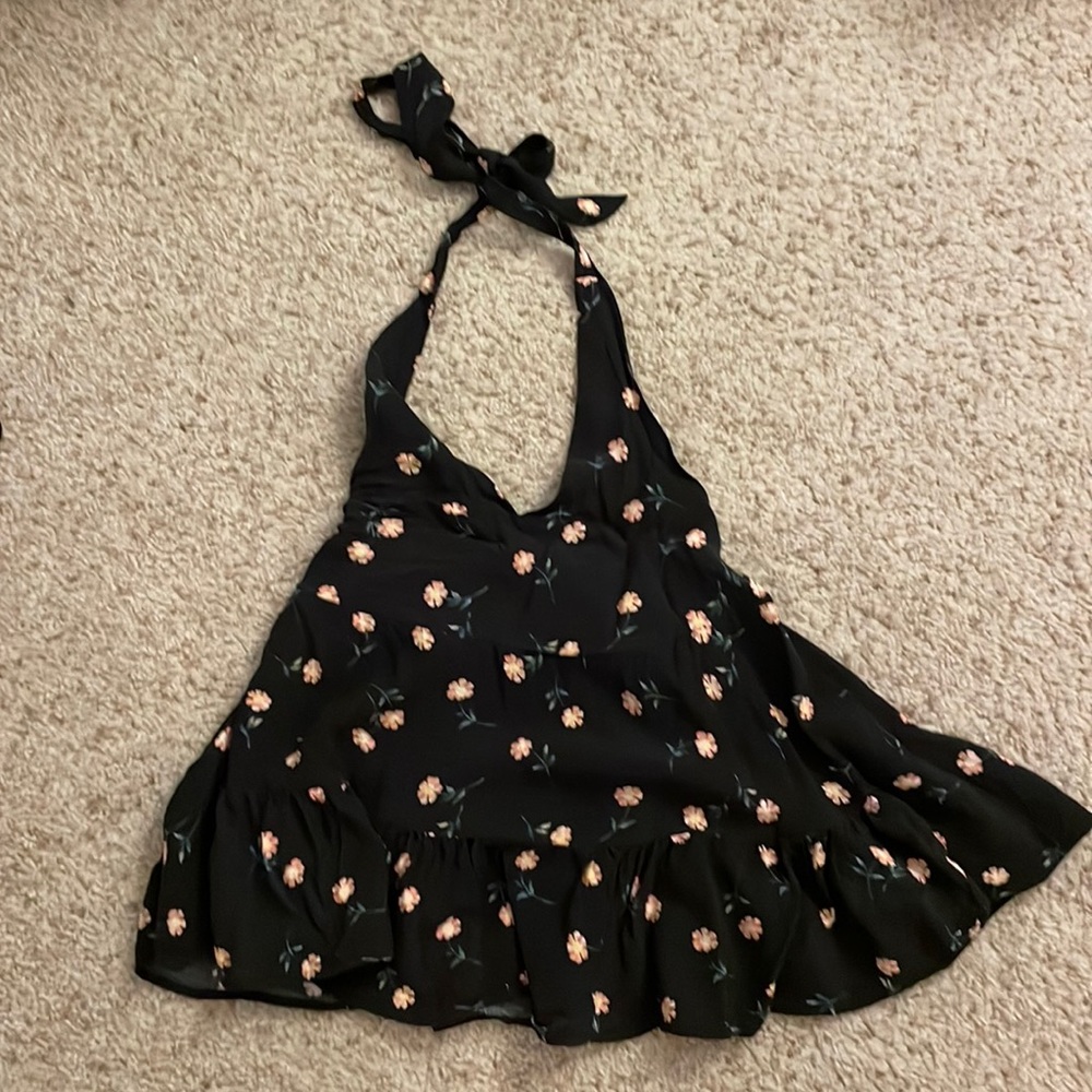 Floral halter babydoll top